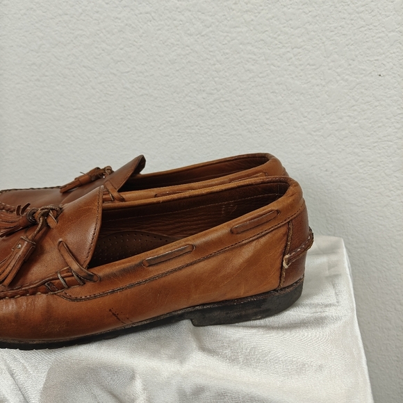 Allen Edmonds Kingsfield Loafers Slip-on Brown Leather Tassel Moc Toe Men's 10 - Picture 3 of 12